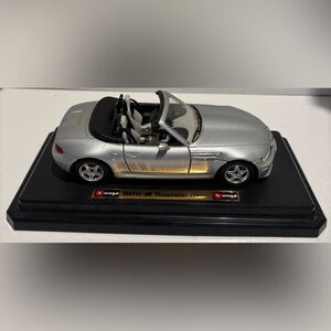 Vintage Burango Silver BMW M Roadster 1996, Diecast Metal 1:24 Car Italy